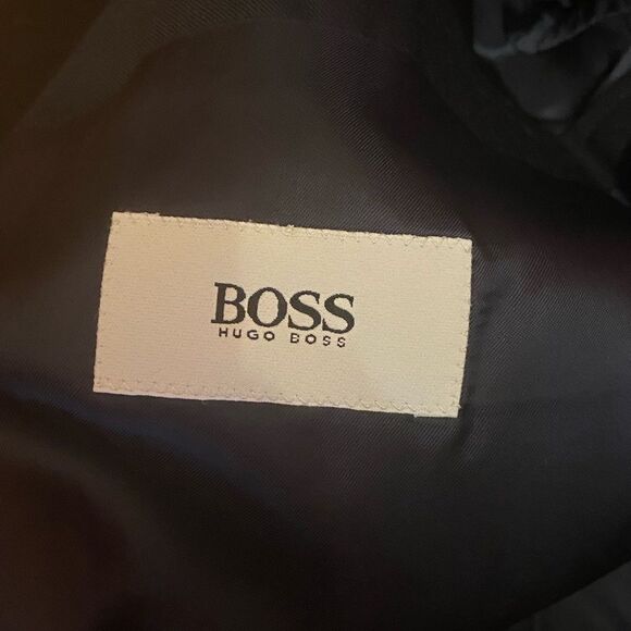 Hugo Boss Blazer Al Capone 100% virgin wool 44L Black Wool Blend Suit Coat - Picture 4 of 10